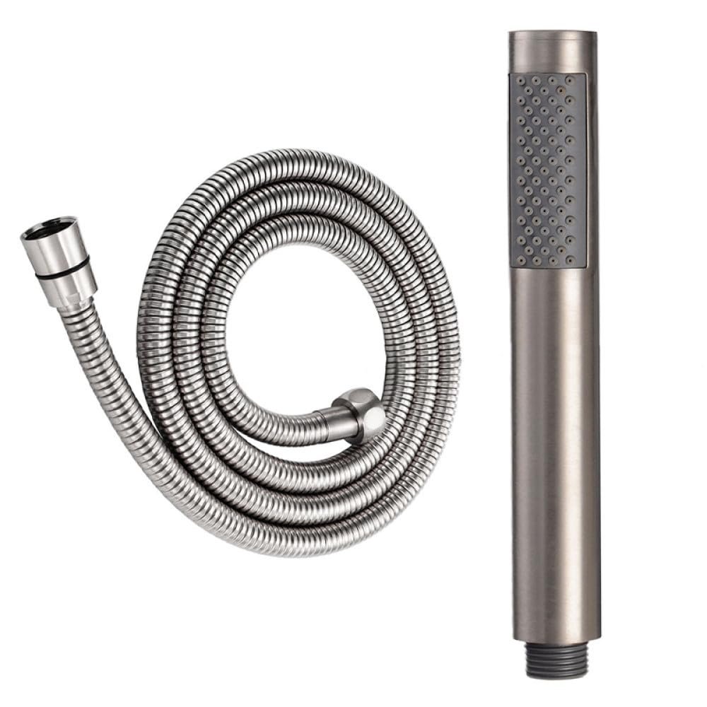 Handheld Shower Head, Black, Stainless Steel, Water-Saving, High-Pressure, Multiple Colors, Brushed Steel, 2-Pack