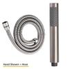 Handheld Shower Head, Black, Stainless Steel, Water-Saving, High-Pressure, Multiple Colors, Brushed Steel, 2-Pack view 2