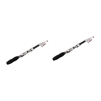 BESPORTBLE 2-Piece Mini Telescopic Fishing Rod and Reel, Lightweight, Black, for Outdoor Travel and Sea Fishing