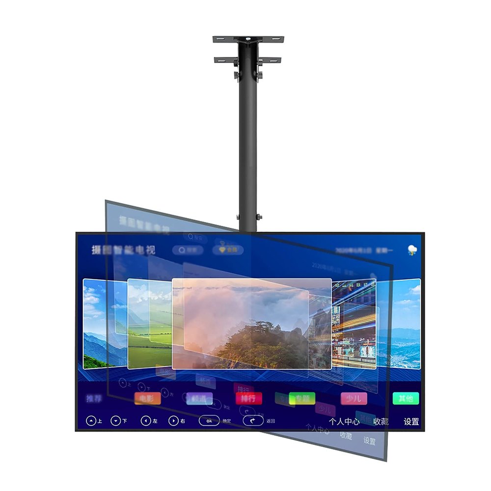 TV Stand Base and Wall Mount, Adjustable Ceiling TV Mount for 25–60-Inch LCD Flat-Screen and Curved TVs, Max. VESA 400 x 400 mm (Size: 0.51 m)