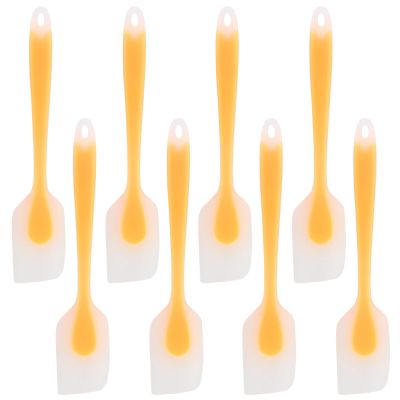 8-Piece Silicone Spatula Set, Flexible Nonstick Kitchen Scrapers, Yellow
