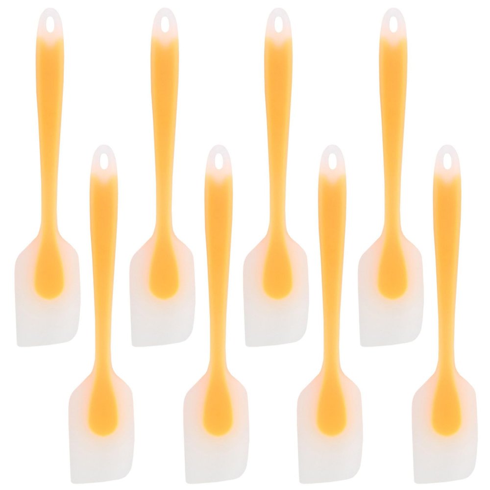 8-Piece Silicone Spatula Set, Flexible Nonstick Kitchen Scrapers, Yellow