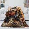 KeAan Monster Truck Cartoon Plush Blanket, Soft Personalized Flannel Gift Blanket, 50 x 60 in (127 x 152 cm) view 2