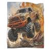 KeAan Monster Truck Cartoon Plush Blanket, Soft Personalized Flannel Gift Blanket, 50 x 60 in (127 x 152 cm) view 4