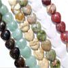AMAZWI Natural Quartz 16 x 16 mm Crystal Turquoise-Embedded Agate Tiger Eye Heart-Shaped Beads for DIY Jewelry Making, Bracelet, Necklace, 12-Piece Strand (Color: No. 23, Size: 16 mm) view 2