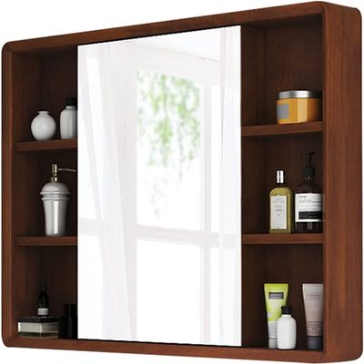 EsEntL Solid Wood Medicine Cabinet with Mirror and Shelf