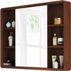 EsEntL Solid Wood Medicine Cabinet with Mirror and Shelf view 1