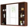 EsEntL Solid Wood Medicine Cabinet with Mirror and Shelf view 3