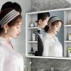 EsEntL Solid Wood Medicine Cabinet with Mirror and Shelf view 4