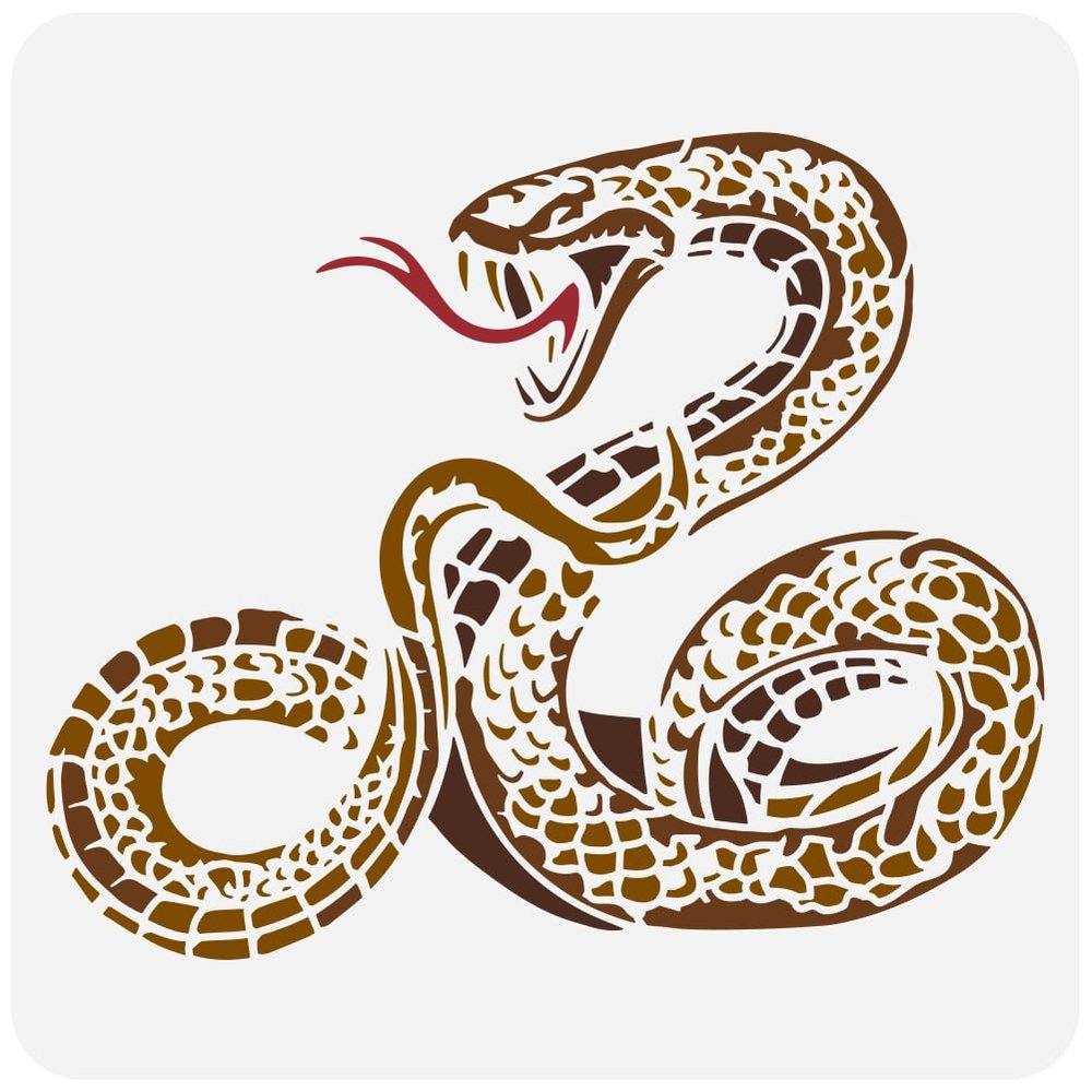 FINGERINSPIRE Realistic Snake Painting Stencil, 30 x 30 cm, Reusable Plastic Template