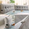 DEVINK Multifunctional Triangular Upholstered Headboard Pillow, Gray Corduroy, 120 x 50 x 20 cm view 2