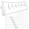 DEVINK Multifunctional Triangular Upholstered Headboard Pillow, Gray Corduroy, 120 x 50 x 20 cm view 3