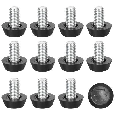 sourcing map Adjustable Furniture Levelers, M8 x 15 mm, Black, 12-Pack