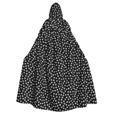 NEZIH Adult Unisex Full-Length Hooded Cloak with Paw Print, 185 cm