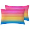ECOTOS Ombre Rainbow Bedding Set, Reversible Microfiber Duvet Cover 135 x 200 cm + Pillowcase 80 x 80 cm view 2