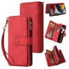 Leather Wallet Case for Xiaomi Redmi Note 10 4G/Note 10S/Poco M5S, Red view 1