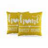 ggaimwf 60 x 60 cm Home Sweet Home Yellow Decorative Pillow Covers, 2-Pack view 1