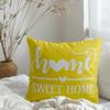 ggaimwf 60 x 60 cm Home Sweet Home Yellow Decorative Pillow Covers, 2-Pack view 3