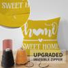 ggaimwf 60 x 60 cm Home Sweet Home Yellow Decorative Pillow Covers, 2-Pack view 4