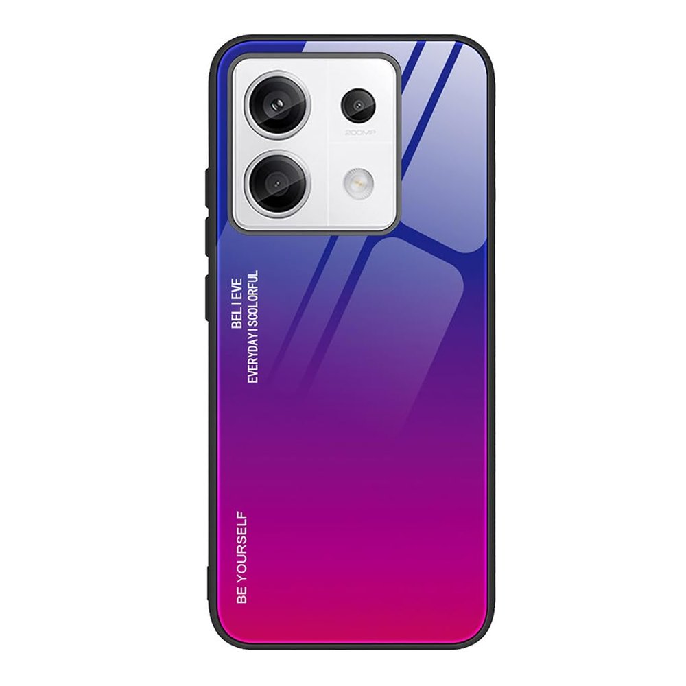 SEAHAI Case for Xiaomi Redmi Note 14S 4G/Redmi Note 13 Pro 4G/POCO M6 Pro, Ultra-Thin Tempered Glass Back, Silicone TPU Frame, Gradient Purple