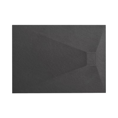 VBChome Shower Tray 100 x 80 x 2.5 cm, Black Stone Texture, Extra-Flat, SMC Composite
