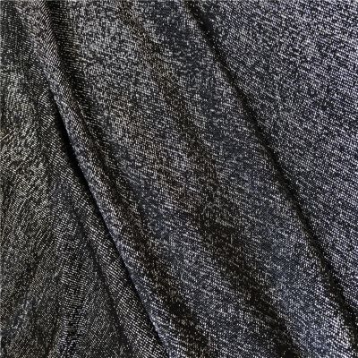 MZPOZB Glittering Fabric 3/5/10 m, Black-Silver Stretch Jersey, Shiny Nylon Material for Evening Dresses, Metallic Stretch Fabric (Color: 1, Size: 150 cm x 0.5 m)
