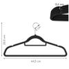 OGIVO Velvet Hangers, Set of 50 (Black), 360° Rotating Hook, Non-Slip view 4