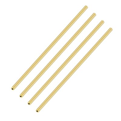 iMeistek Brass Round Tubes, 2 mm OD x 0.5 mm Wall, 200 mm Long, 4-Pack