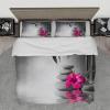 Wewoo Home Gray Duvet Cover Set with Red Orchid Spa Design, 3-Piece, 240 x 220 cm view 1