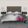 Wewoo Home Gray Duvet Cover Set with Red Orchid Spa Design, 3-Piece, 240 x 220 cm view 3