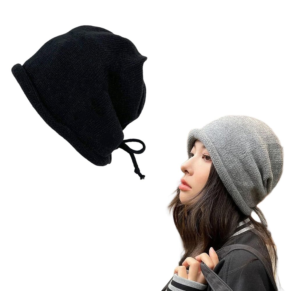 Georcep Pop Style Show Face Smaller Stacked Hat (One Size, A-Black)