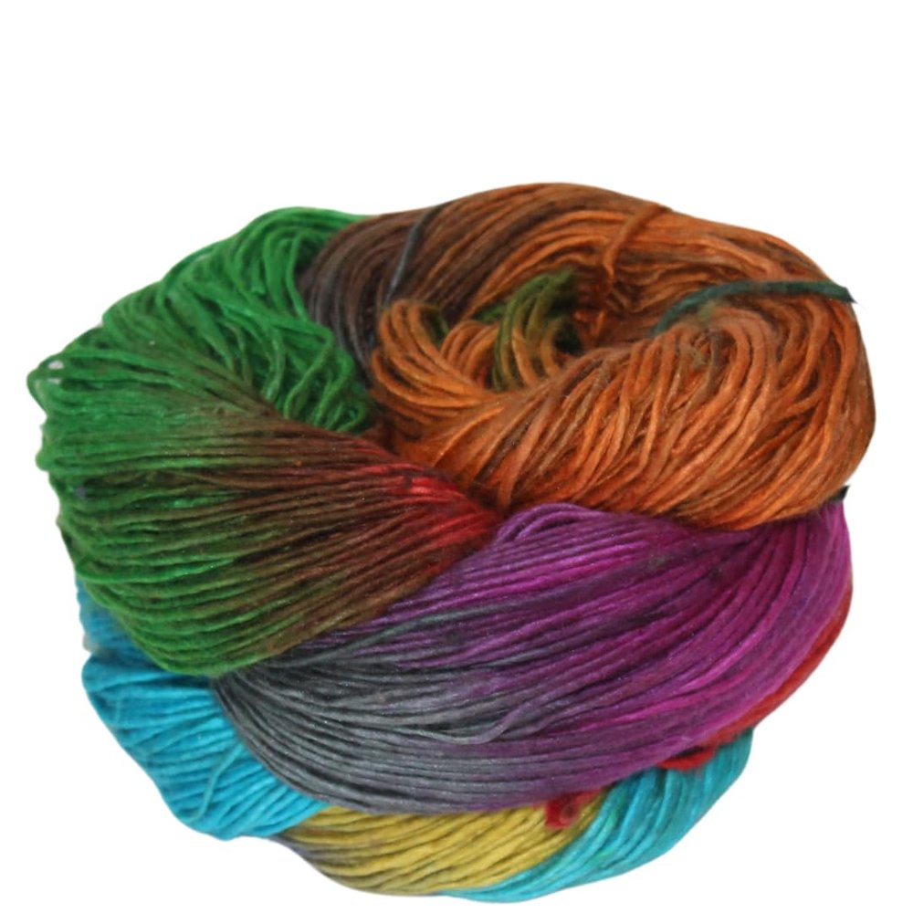 Knitsilk 100% Recycled Silk and Hand-Dyed Pure Mulberry Silk Yarn, 100 g, 225 Yards, Milan, 1 Skein