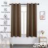 JRUI Blackout Curtain, 1-Piece Set, Thermal Curtain with Grommets, Modern Opaque Acoustic Curtain for Bedroom or Living Room, 140 x 120 cm (W x H), Curry view 2