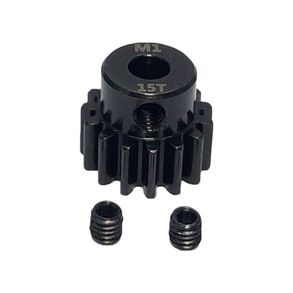 Stepped Spur Gear Motor Pinion, Module 1, 15T, Carbon Steel, 5 mm Bore