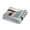 Fleece Throw Blanket, Soft and Warm, Blue-Beige Stripes, 60 x 50 cm view 4
