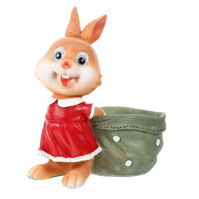 Supvox 1-Piece Hand-Painted Resin Rabbit Succulent Planter