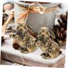 Warmhm 6-Piece Brass Rabbit Figurine Set for Table, Shelf, Car, and Garden Decor view 3