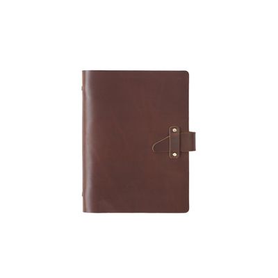 KISSKIH Olvido Personalized A7 Leather Notebook, Refillable 6-Ring Travel Journal, Brown