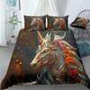 REALIN Bedding Wild Unicorn Duvet Cover Set, 4-Piece, Single 140 x 210 cm view 1
