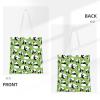 AvImYa Leopard and Gecko Print Canvas Tote Bag, Reusable, Large Capacity, Green Background Panda, One Size view 3