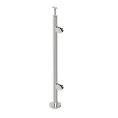Sellon24 V2A Stainless Steel Right End Railing Post, 1000 mm, for 10.76 mm Glass