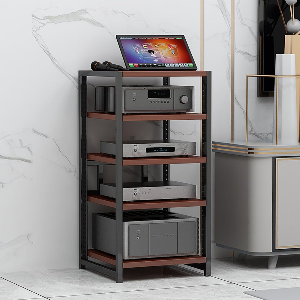 JIAHESHYP 4-Piece AV Media Stand, Corner TV Stand, 5-Tier Audio Rack with Adjustable Shelves, Color B