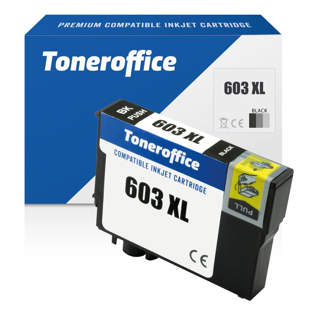 603 XL Black Ink Cartridge Compatible with Epson 603 XL (C13T03A14010), Approx. 800 Pages