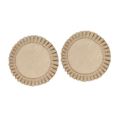 LIFKOME Round Placemats, Set of 2, Jute, Khaki, Heat-Resistant
