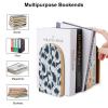 Quteprint Large Wooden Bookends, Ocean Shark Pattern, Non-Slip, 2-Pack view 3