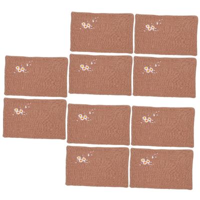 IMIKEYA 10-Piece Vintage Hand-Embroidered Dish Towels with Plum Blossom Pattern