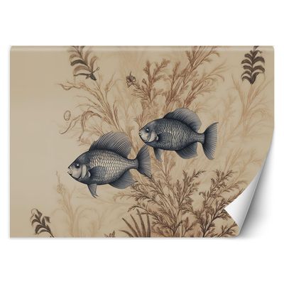 Feeby Premium Vinyl Photo Wallpaper, Marine Plants, Beige, 400 x 280 cm