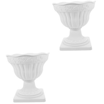BESPORTBLE 2-Piece Outdoor Plastic Planter Urns, Roman Column Flower Pots for Wedding Decor