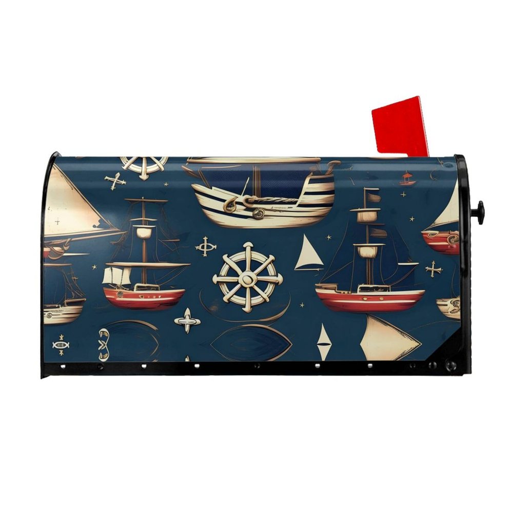 Nautical Pirate Mailbox Cover, Magnetic, 21 x 18 in