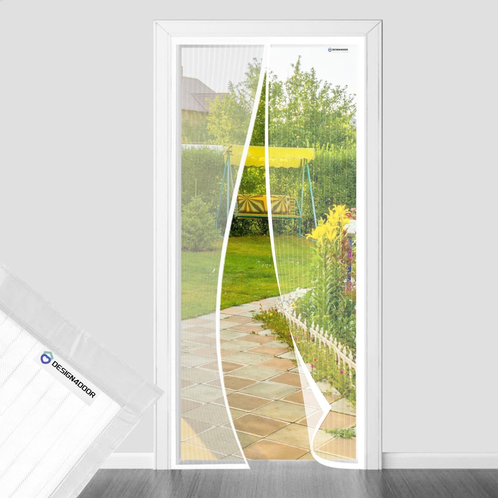 Insect Screen Door 90 x 255 cm, White